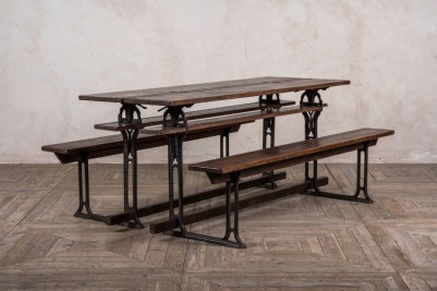 cast iron table and bench
